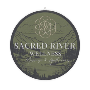 ✧ Sacred River Wellness ✧ Round Birch Wood Sign
