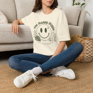 Happy Hippie Smiley T-Shirt — Vintage Boho Peace Graphic Tee
