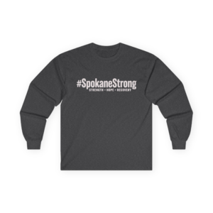 SPOKANE STRONG | Light Typography Long Sleeve | 100% Proceeds Support Spokane Complex Fire Relief Fund