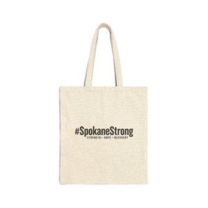 SPOKANE STRONG | Light Typography Tote Bag | 100% Proceeds Support Spokane Complex Fire Relief Fund