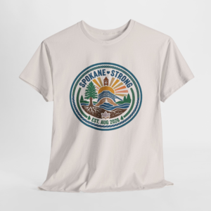 SPOKANE STRONG | Retro-Badge T-Shirt | 100% Proceeds Support Spokane Complex Fire Relief Fund