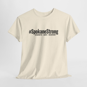 SPOKANE STRONG | Dark Typography T-Shirt | 100% Proceeds Support Spokane Complex Fire Relief Fund