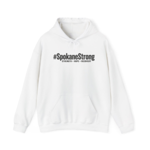 SPOKANE STRONG | Dark Typography Hoodie | 100% Proceeds Support Spokane Complex Fire Relief Fund