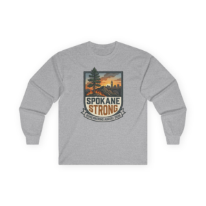 SPOKANE STRONG | Memorial Crest Long Sleeve | 100% Proceeds Support Spokane Complex Fire Relief Fund