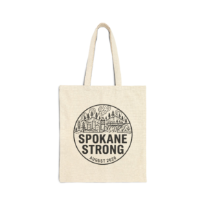 SPOKANE STRONG | Emblem on Light Tote Bag | 100% Proceeds Support Spokane Complex Fire Relief Fund