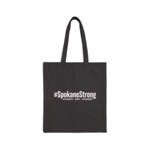 SPOKANE STRONG | Dark Typography Tote Bag | 100% Proceeds Support Spokane Complex Fire Relief Fund