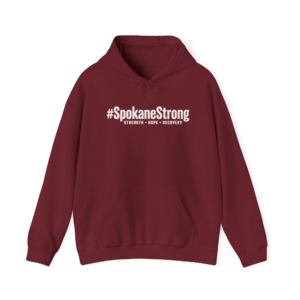 SPOKANE STRONG | Light Typography Hoodie | 100% Proceeds Support Spokane Complex Fire Relief Fund